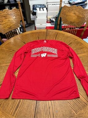 Colosseum Red Wisconsin Long Sleeve Performance Tee